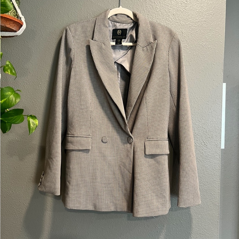 House of Harlow 1960 Black and White Houndstooth Blazer